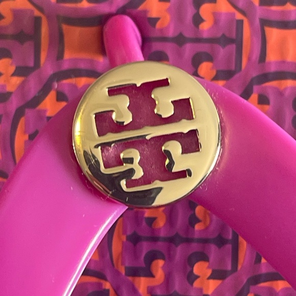 Tory Burch Monogram Geo Logo Flip Flop Thong Sandal Slip on - Picture 3 of 8